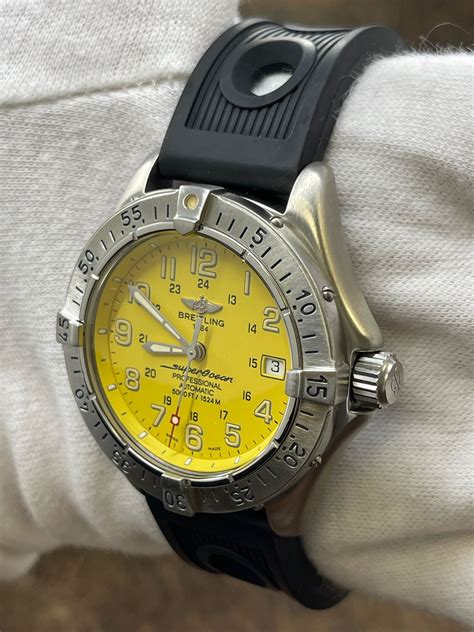 breitling a17045 yellow|Breitling superocean 42 a17365.